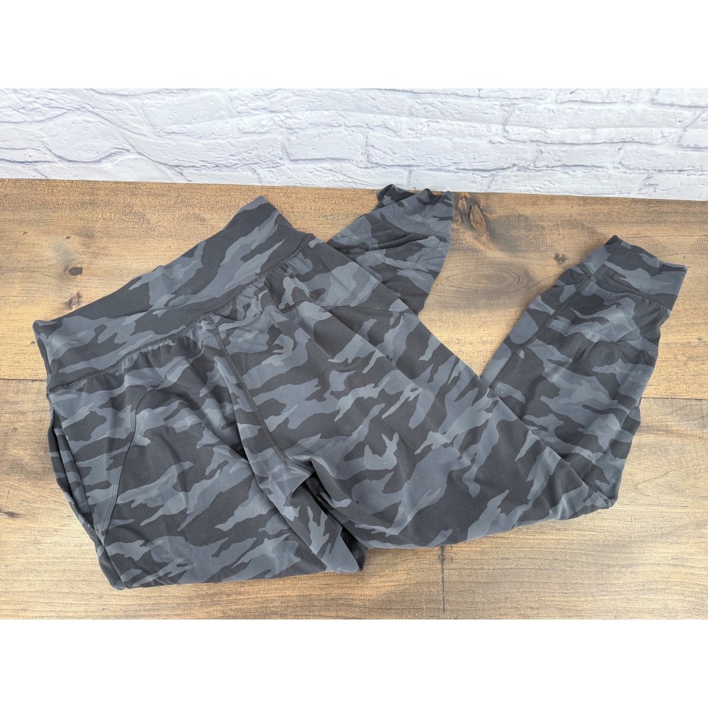 Athleta Salutation Camo Jogger Womens Medium Black Grey High Rise Yoga Pants